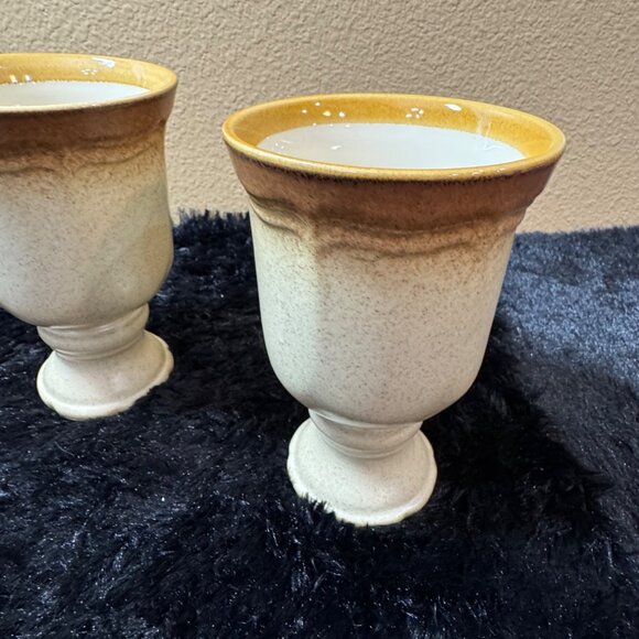 Mikasa Stoneware Whole Weat Goblet Wine Cups Japan - Picture 7 of 12